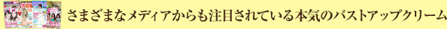 さまざまなメディアからも注目されている本気のバストアップクリーム